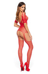 Beauty Night Sexy Red Bodystocking - PureDiva