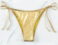 Sexy Gold PU Wet Look Bikini Bottom