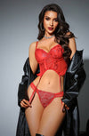 Daisy Sexy Red Bustier Lingerie - PureDiva