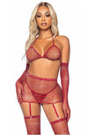 Sexy Diamond Fishnet Bodystocking with Gloves - PureDiva