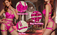 Hot Pink 5 Piece Lingerie Set - PureDiva