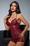 Sexy Burgundy Chemise Lingerie - PureDiva