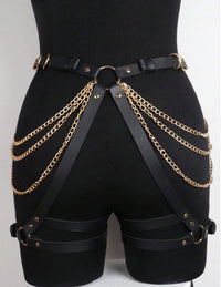 Sexy Harness Garter Belts with chain - PureDiva