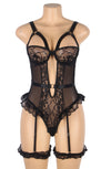 Divine Lace Garter Teddy Lingerie - PureDiva