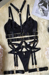 Hot Black 5 Piece Lingerie Set - PureDiva