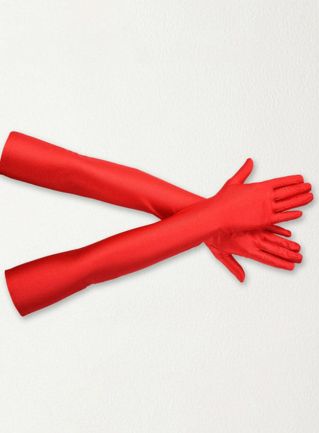 Vintage Long Gloves Red