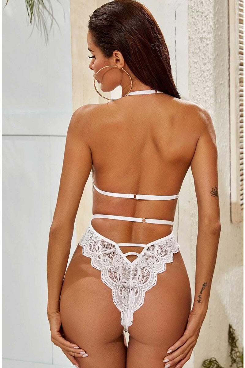 White Lace Bodysuit Teddy-Teddy-PureDiva